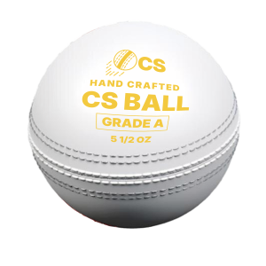 White CS Hand Crafted Cricket Ball (4 Section/Piece Test)